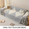 Load image into Gallery viewer, Chenille sofa cover for 3-seat sofa; beige with gray geometric pattern, non-slip universal protector
