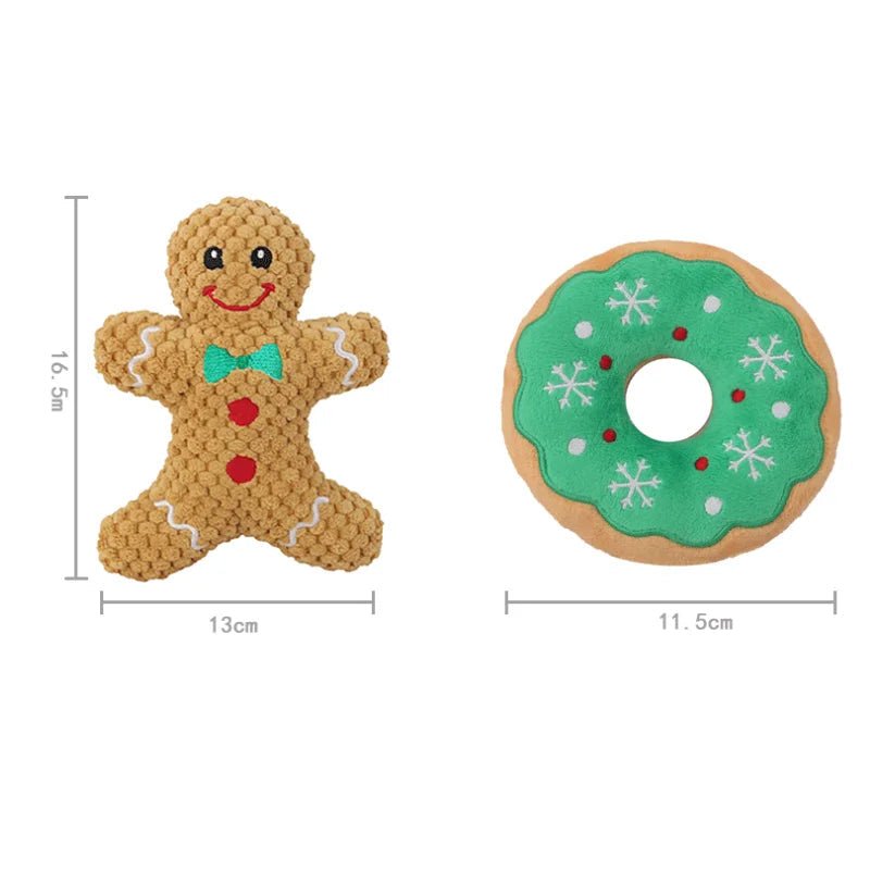 Christmas Plush Dog Toys – Santa, Reindeer, Gingerbread &amp; Donut – photo 5