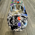 Load image into Gallery viewer, Villains in 3D Skateboard Elevated Dog Bowl Stand with 2 Stainless Steel Bowls
