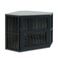 Carica l'immagine nel visualizzatore della galleria, Wooden dog crate end table by DirectDeals with adjustable bowl rack, dark frame and light wood top, 35.5in

