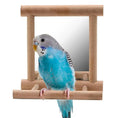 Load image into Gallery viewer, Elegant Premium Natural Solid Wood Bird Stand Featuring Double Sided Mirror Reflection For Parrots by Sell My Stuff
