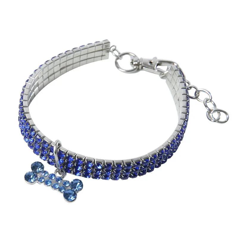 Bling Rhinestone Dog Collar Crystal Puppy Chihuahua Pet Dog Collars Leash For Small Medium Dogs Cats by My Store