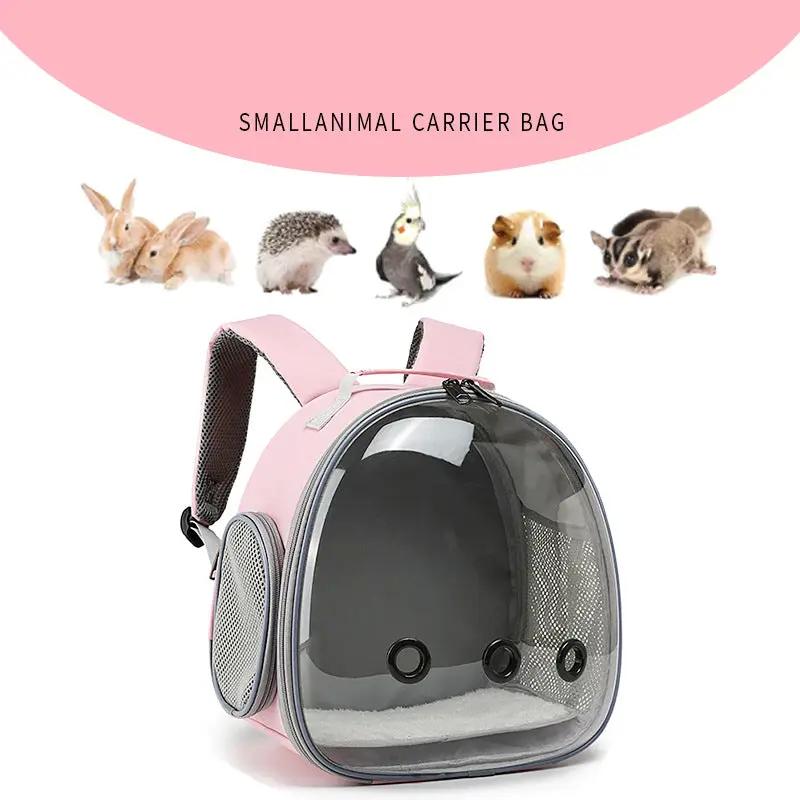 Transparent Small Animal Pet Backpack Carrier For Hamsters Guinea Pigs With Clear Bubble Window Travel Bag Case by Pet Zen