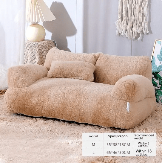 ElitePaws Premium Elevated Plush Cat Bed Warm Sofa For Small Dogs by For Animals, With Love