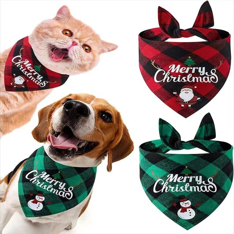 Christmas Plaid Dog &amp; Cat Bandana