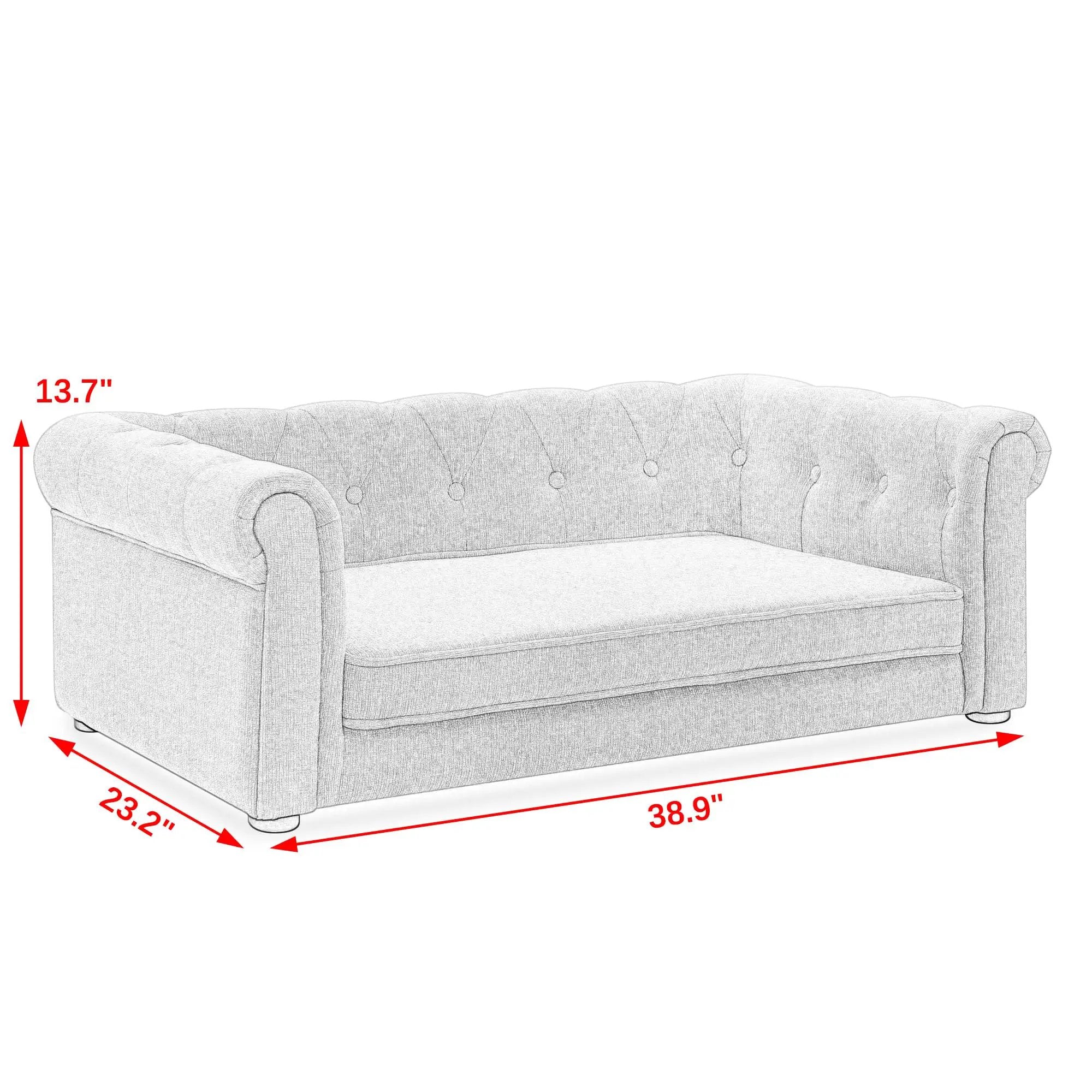Large Beige Elevated Pet Sofa Bed Indoor Lounge For Dogs And Cats by V.I.P Digital Presence