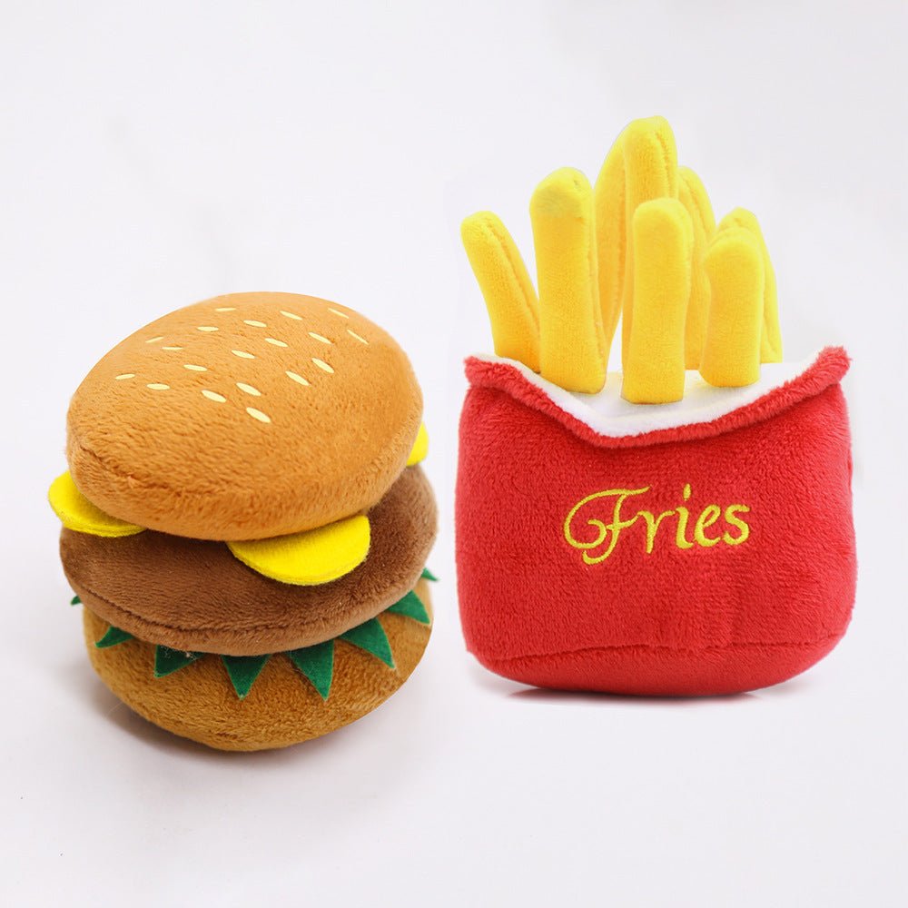 Burger &amp; Fries Plush Squeaky Dog Toy – photo 4