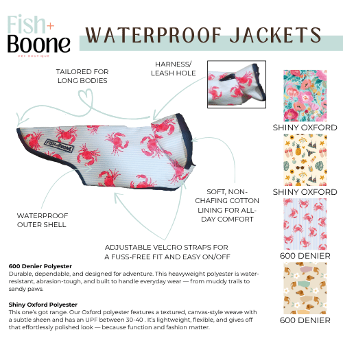 Fish+Boone Lowcountry Proper Waterproof Long-Body Dog Coat