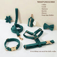 Load image into Gallery viewer, PawLuxe Green Velvet Set Custom No Pull Harness Medium And Large by DDPaws
