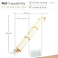 Carica l'immagine nel visualizzatore della galleria, Slanted Cat Scratcher for Wall by Catastrophic Creations, beige sisal rope on wood ends, wall-mounted
