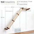 Carica l'immagine nel visualizzatore della galleria, Slanted Cat Scratcher for Wall by Catastrophic Creations; wall-mounted, sisal-wrapped post with wood brackets.
