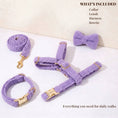 Load image into Gallery viewer, Teddy Purple Personalized No Pull Dog Harness Set With Matching Leash by DDPaws
