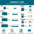 Load image into Gallery viewer, Luxurious rabbit fur sofa slipcover size guide by topspet; 1–4 seat diagrams with backrest and pillow case
