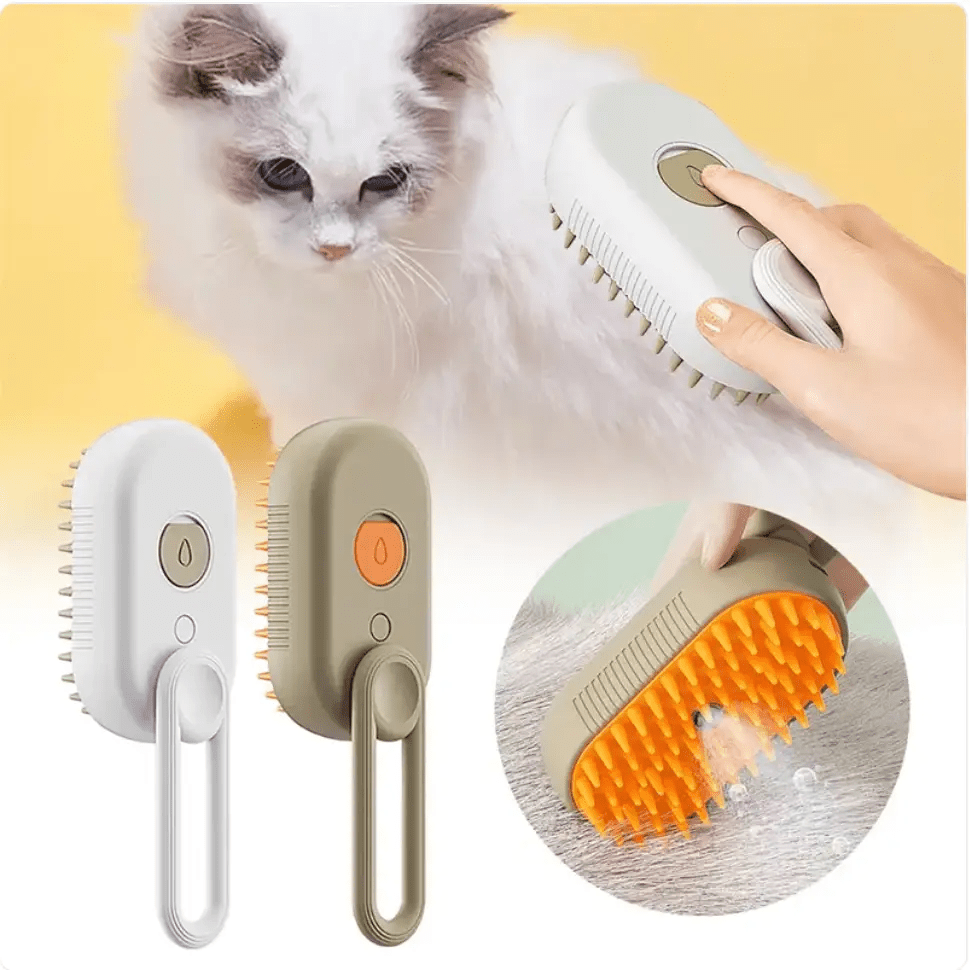 PurePet 3-in-1 Electric Pet Brush De-Shedding Self-Cleaning Black by For Animals, With Love