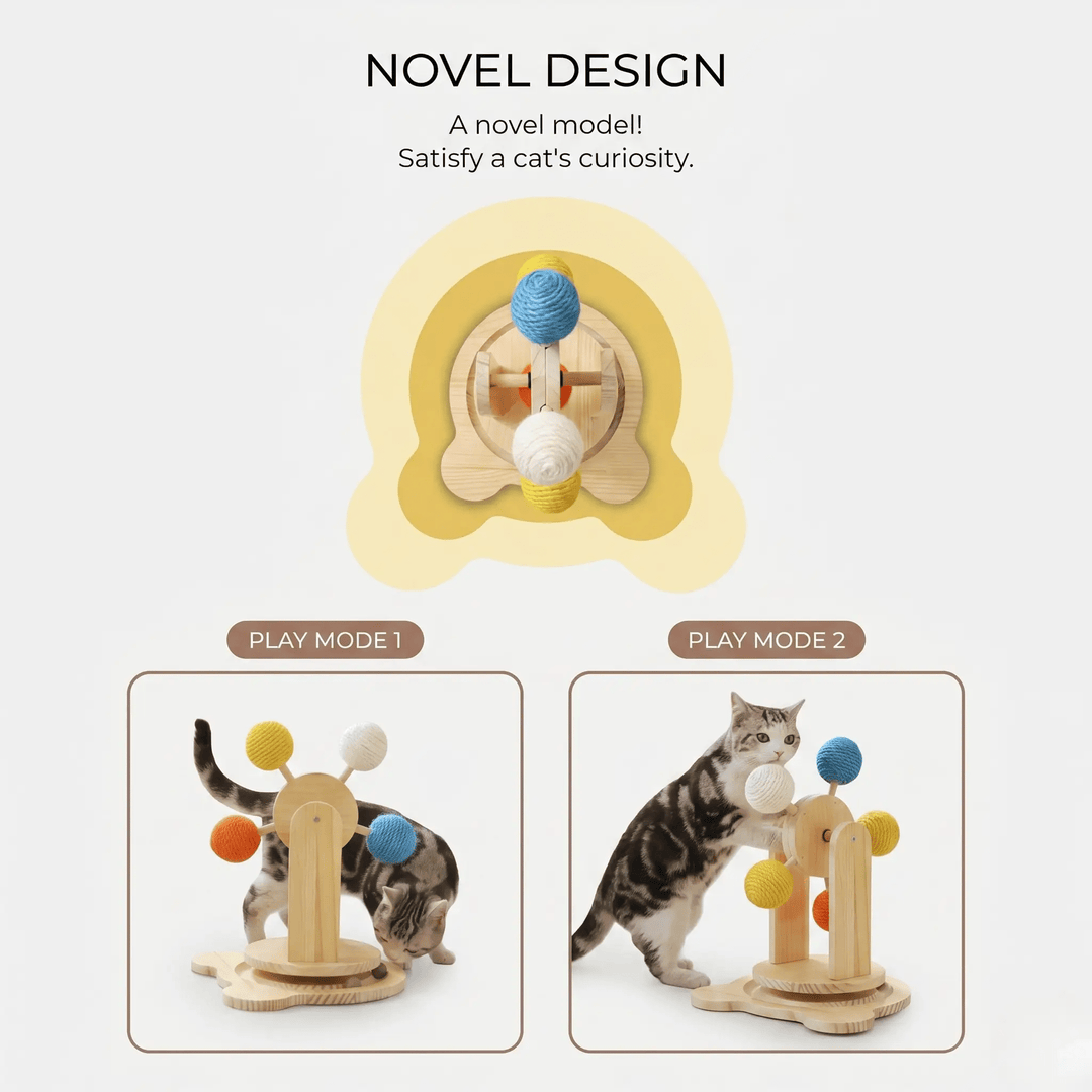 FelineFlow Premium Interactive Ferris Wheel Cat Scratcher For Kitten And Adult Cats by Midfox