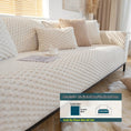 Load image into Gallery viewer, Plush Nordic sofa slipcover in cream with chunky knit cushions on a light sofa
