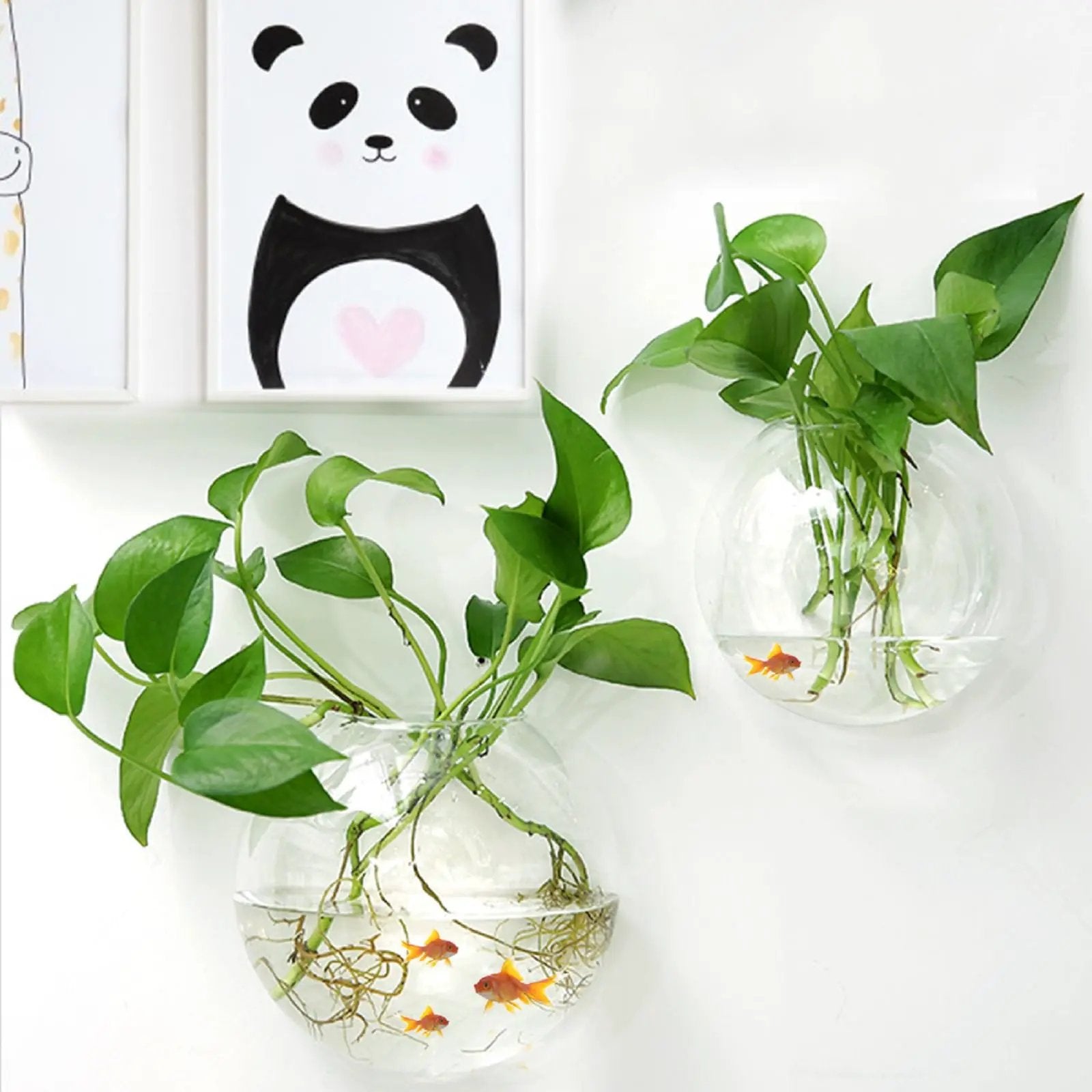 ACJRYO Wall Hanging Fish Tank 2 pcs Wall Mounted Bubble Fish Tank Transparency Fish Bowls Acrylic Hanging Aquarium Wall-Mounted Plant Pot Fish Tank for Succulent Plants Air Plant - from For Animals, With Love