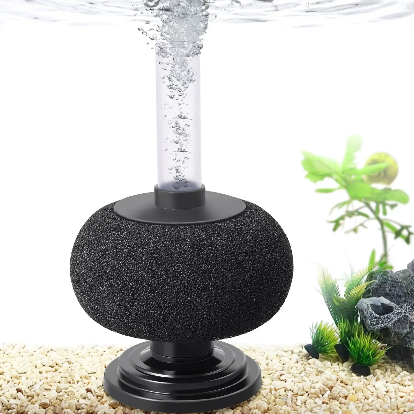 HITOP 7in Height Aquarium Bio Sponge Filter: 5-40gallon Air-Powered Fish Tank Filter Quiet Filter for Aquarium/Betta Tank/Shrimp Tank/Fry Tank - from For Animals, With Love