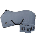 Bild in Galerie-Betrachter laden, Gatsby Fleece Dress Sheet & Matching Polo Wrap Set by StateLineTack, blue-gray with black trim, includes six polo wraps
