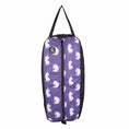 Cargar la imagen en la vista de la galería, Gatsby Print nylon padded bridle halter bag by StateLineTack, purple unicorn pattern
