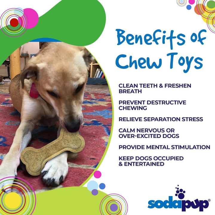 SodaPup Bone eChew nylon dog chew toy in brown, view 6