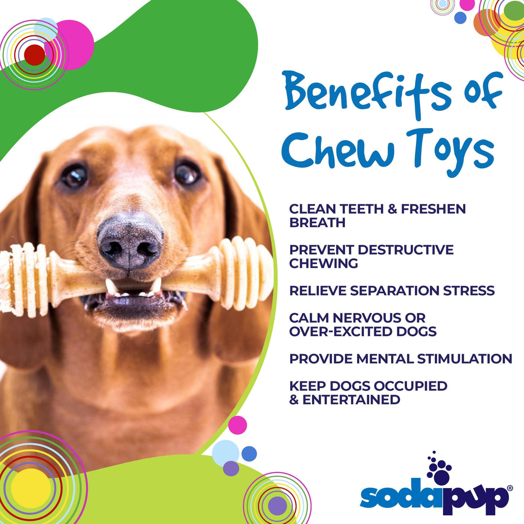 SodaPup Honey Bone nylon dog chew toy in brown, view 4