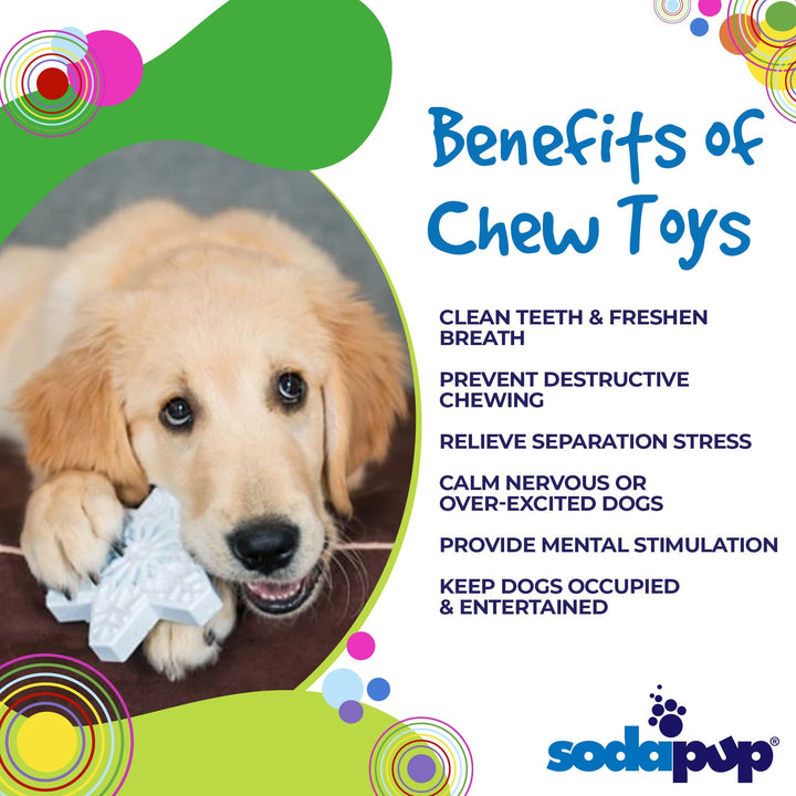 SodaPup Snowflake nylon dog chew toy in white, view 3