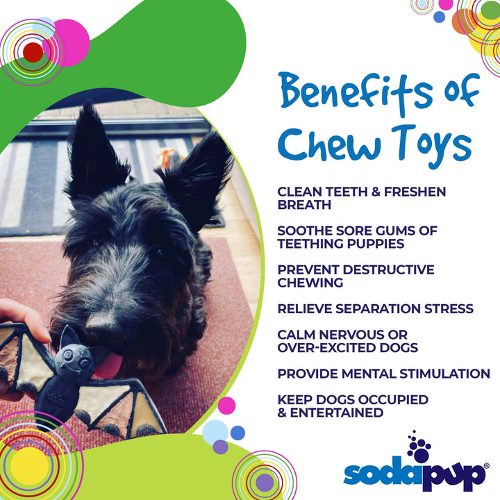 SodaPup Vampire Bat nylon dog chew toy in black, view 4