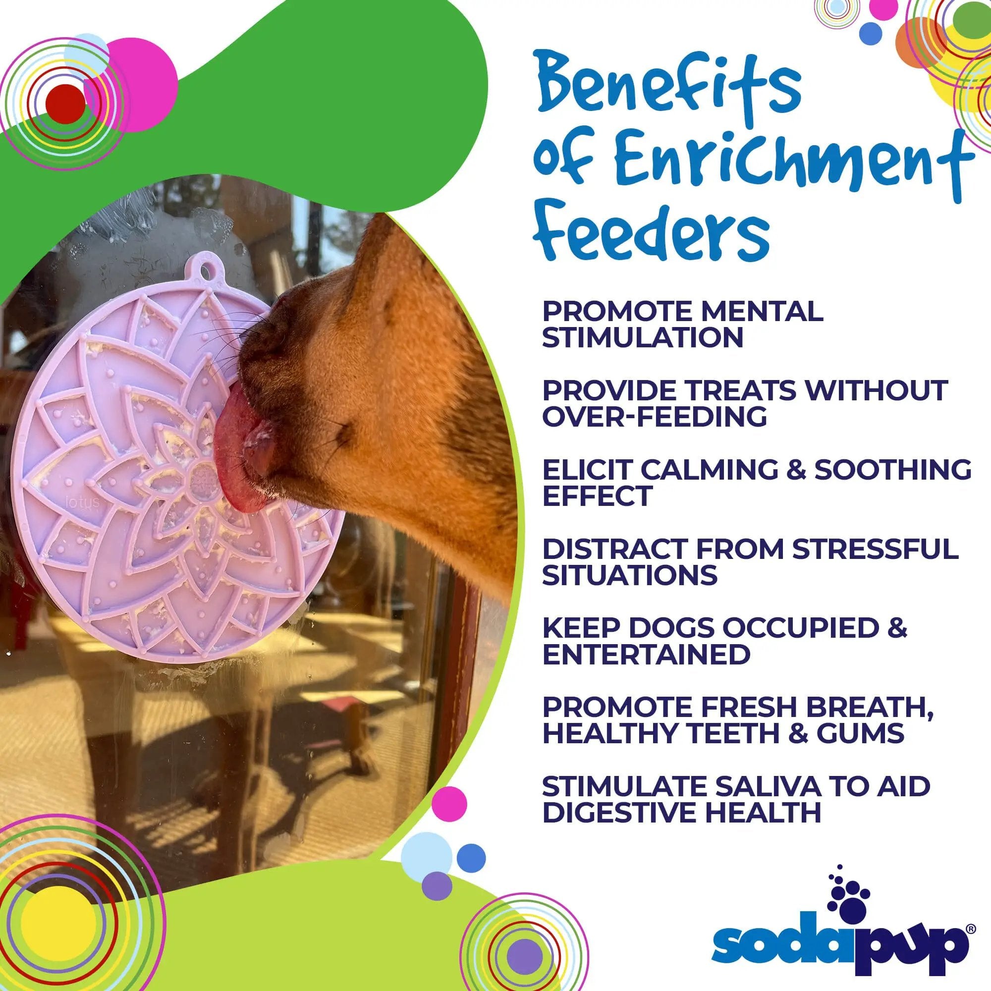 Lotus Design emat - Enrichment Lick Mat For Dogs and Cats - With Suction Cups | USA Made by SodaPup/True Dogs, LLC