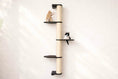 Charger l'image dans la visionneuse de la galerie, Wall Mounted Cat Climbing Pole - Sisal cat scratcher with dark platforms; two cats perched on the shelves.
