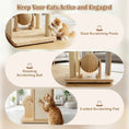 Cargar la imagen en la vista de la galería, DirectDeals 40-inch solid wood cat tree with space capsule, sisal posts, rotating scratching ball

