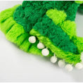 Load image into Gallery viewer, Pet Zen dog clothes, plush green fuzzy fabric with white pom-pom trim
