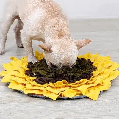 FurryFriend Sunflower Pet Snuffle Mat Foraging Toy by For Animals, With Love