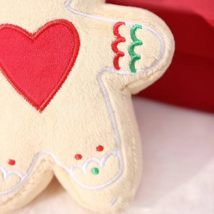 Christmas Plush Squeaky Dog Toy – Tree, Snowman or Gingerbread Bear – photo 3