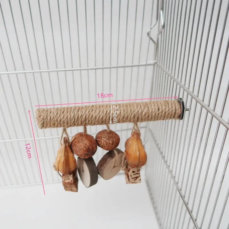 Parrot Supplies Natural Hemp Bird Toy Stand Colorful Bite Resistant by Sell My Stuff