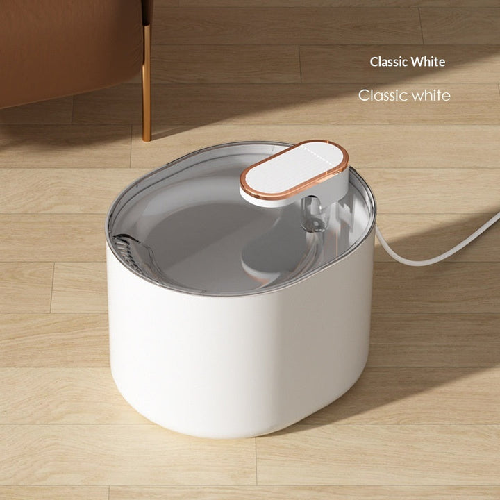 White oval fountain with USB cable