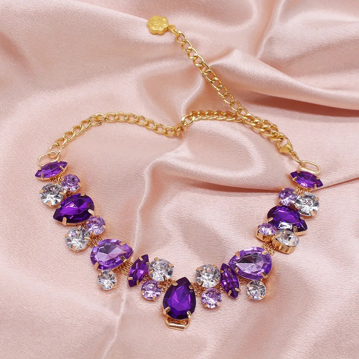 Cat And Dog Princess Style Gem Pearl Necklace With Animal Inspired Accents For Daily Elegant Wear by Pet Zen