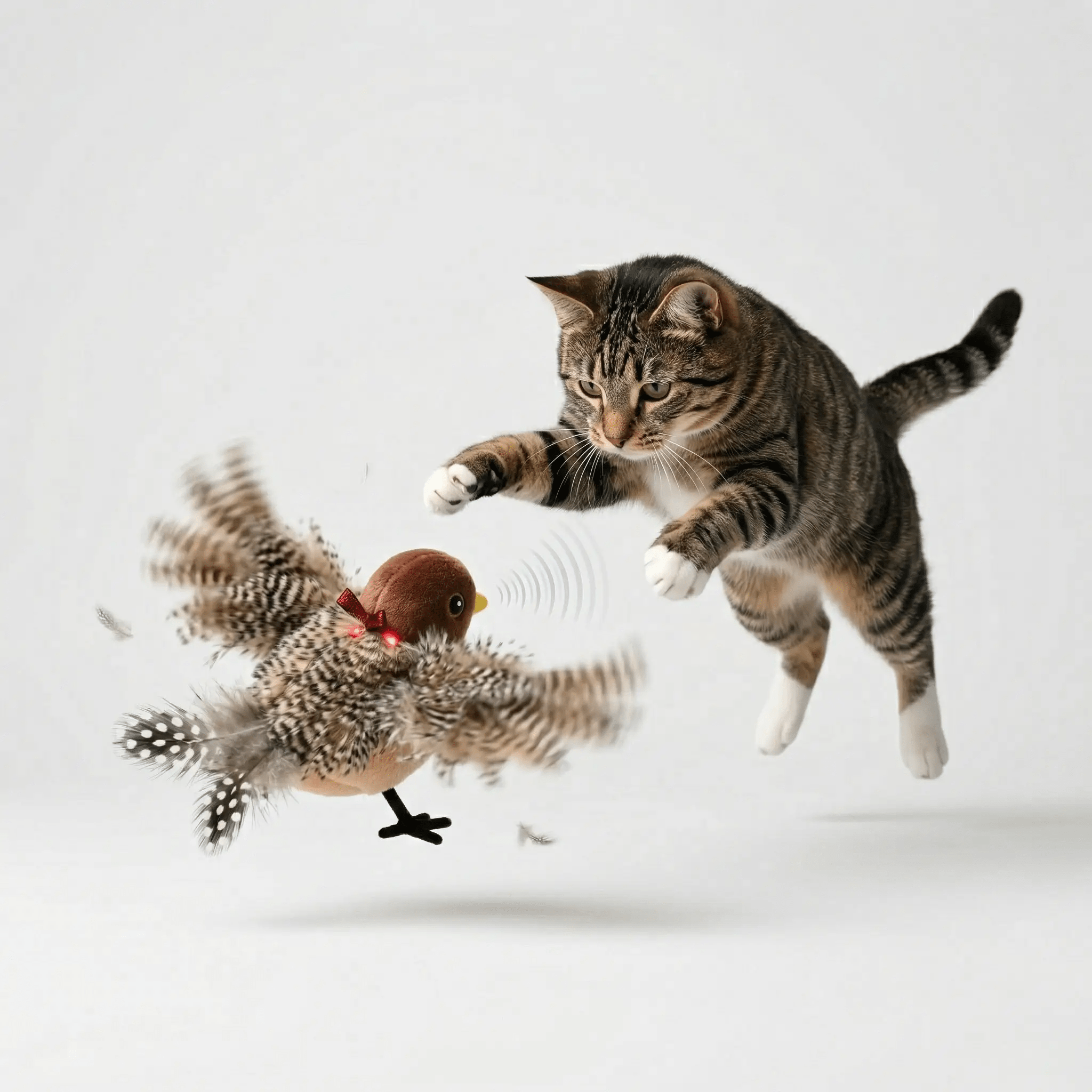 Flapping Bird Interactive Cat Toy With Realistic Wing Motion And Chirping Sounds For Indoor Play Engagement by Midfox
