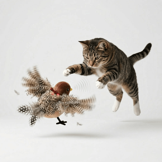 Flapping Bird Interactive Cat Toy With Realistic Wing Motion And Chirping Sounds For Indoor Play Engagement by Midfox
