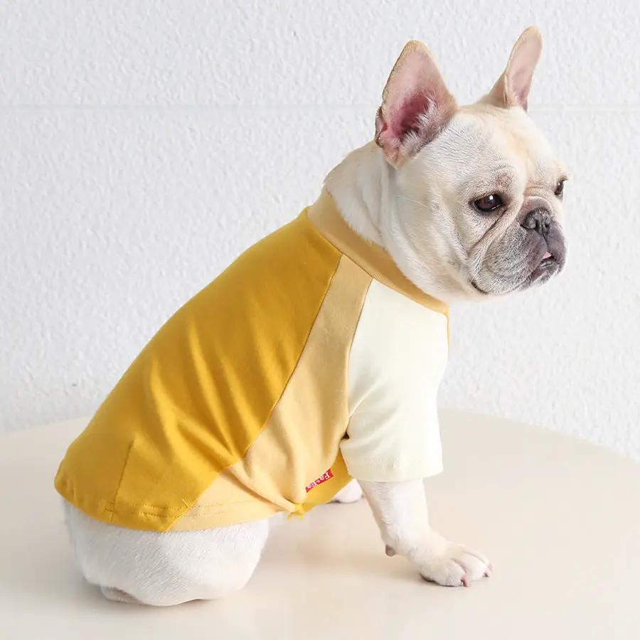 Pug & Frenchie Color-Block Tank by SOCKPET, yellow and cream dog costume for pets.