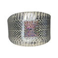 Carica l'immagine nel visualizzatore della galleria, Bracelet: silver snakeskin cuff with a square Swarovski crystal rivet, Allysa Payne Beverly Hills
