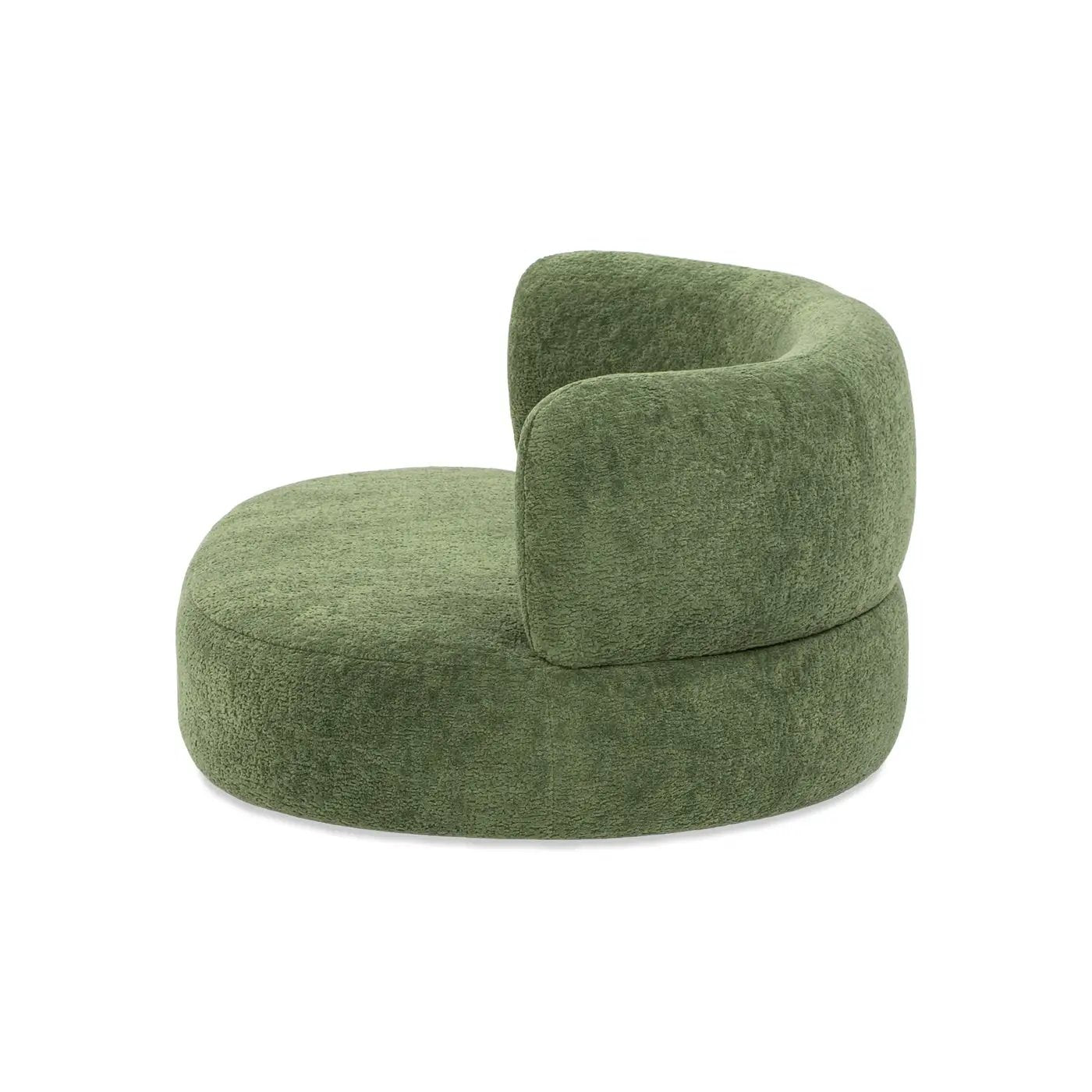 Shep 36' Curved Dog Sofa Bed Medium Moss Green Fleeced Teddy by HouseOfZazla