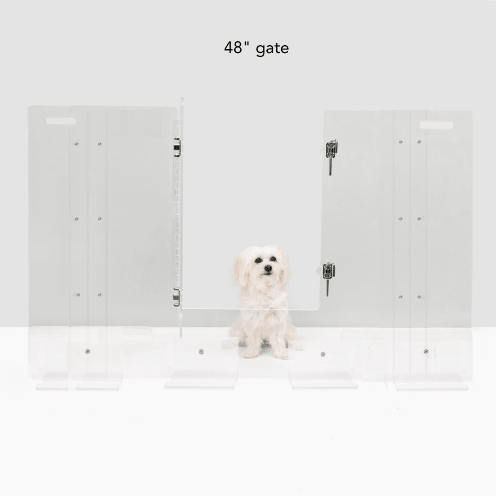 Hiddin Clear Acrylic Pet Gate with Door – Freestanding, 30 in High