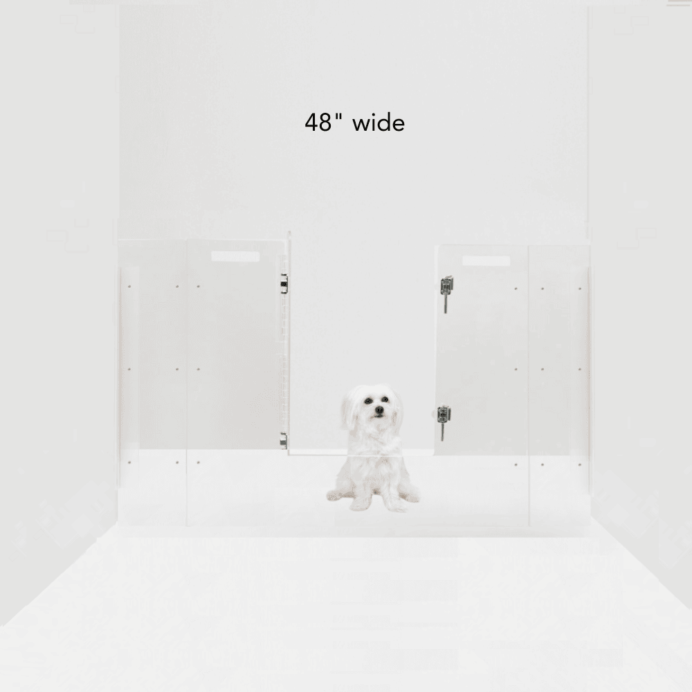 Hiddin Clear Acrylic Pet Gate with Door – Wall-Mounted, 30 in High