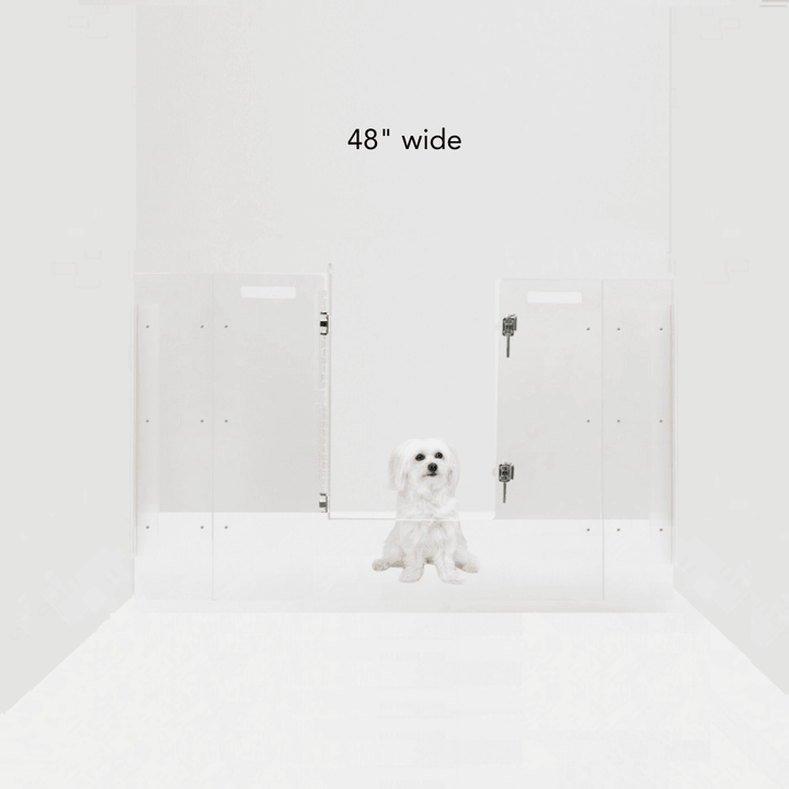 Hiddin Clear Acrylic Pet Gate with Door – Wall-Mounted, 30 in High