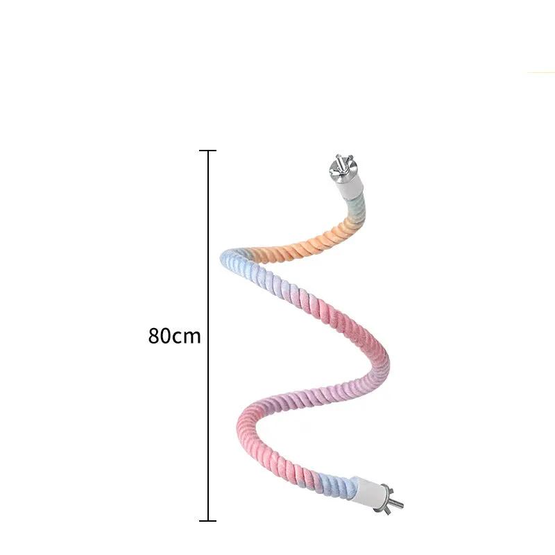 Aurora Featherz Gradient Bird Rope Perch Stand For Cage Accessories by Sell My Stuff