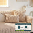 Load image into Gallery viewer, Plush Nordic sofa slipcover by topspet, beige textured fabric, non-slip couch cover with two cushions
