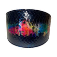 Carica l'immagine nel visualizzatore della galleria, Wide Style Art Deco Snake Collar by Allysa Payne Beverly Hills, black iridescent rainbow snakeskin.

