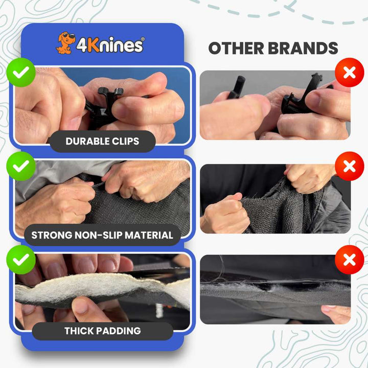 4Knines Hard Bottom Extender Car Seat Cover for Dogs - Regular