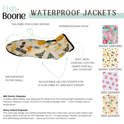 Fish+Boone Cabana Club Waterproof Long-Body Dog Coat